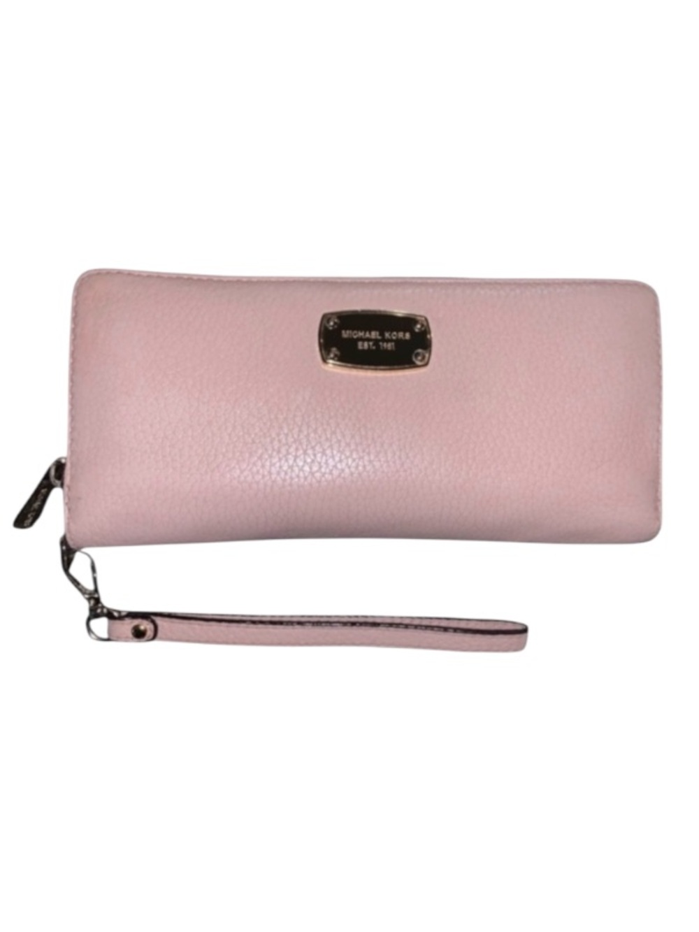 Michael Kors Jet Set  Continental Wallet/  Wristlet in Pale Pink Pebbled Leather